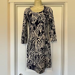 Navy Blue & White Lilly Pulitzer MIDI Dress